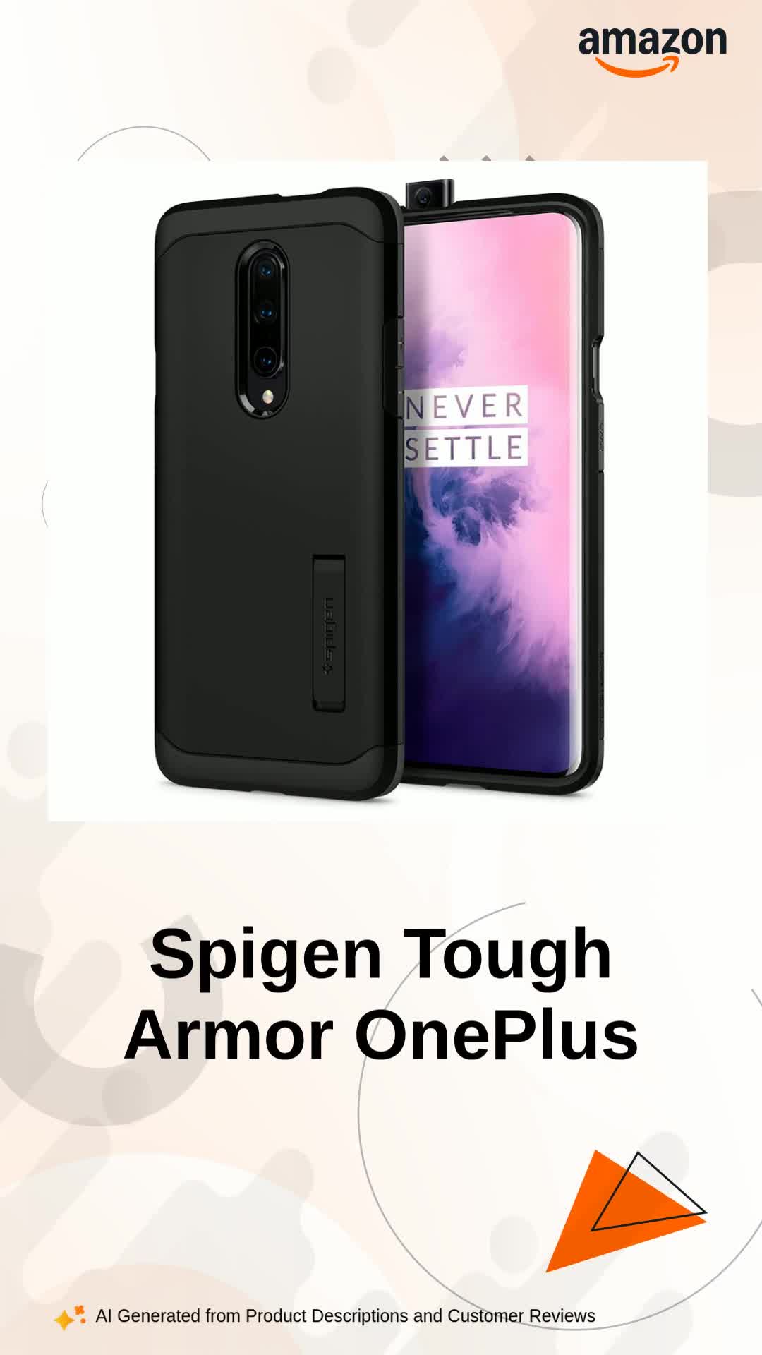 Spigen Tough Armor | OnePlus 7 Pro Case [Kickstand] [Air Cushion